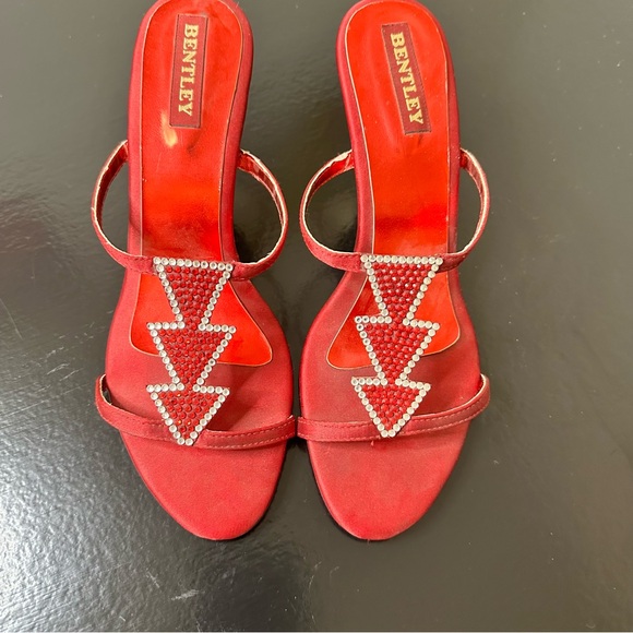 Bentley Shoes - Vintage Bentley Chic Red Embellished Heels